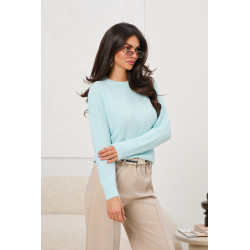 Dzianinowy sweter basic z długim rękawem | Hurtownia odzieży z Włoch