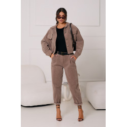 SZTRUKSOWE SPODNIE Z PASKIEM