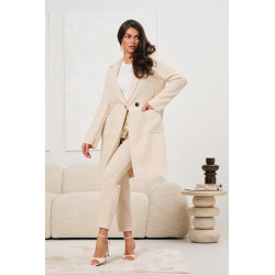 Płaszcz z tkaniny typu boucle z kieszeniami | Hurtownia odzieży z Włoch