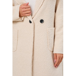 Płaszcz z tkaniny typu boucle z kieszeniami | Hurtownia odzieży z Włoch