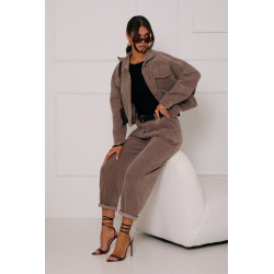 SZTRUKSOWE SPODNIE Z PASKIEM