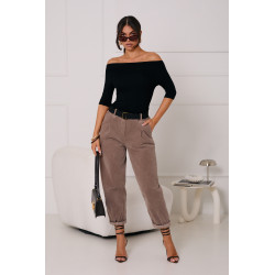 SZTRUKSOWE SPODNIE Z PASKIEM