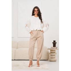 Sztruksowe spodnie typu jogger | Hurt odzieży damskiej online