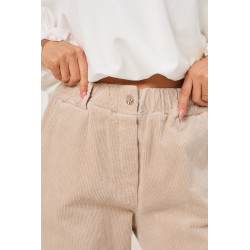 Sztruksowe spodnie typu jogger | Hurt odzieży damskiej online