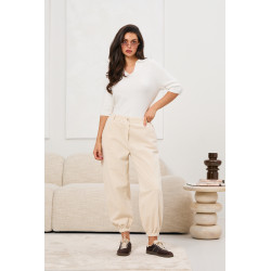 Sztruksowe spodnie typu jogger | Hurt odzieży damskiej online