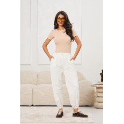Sztruksowe spodnie typu jogger | Hurt odzieży damskiej online