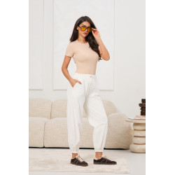 Sztruksowe spodnie typu jogger | Hurt odzieży damskiej online