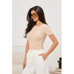 Dopasowana bluzka basic z krótkim rękawem | Hurtownia odzieży włoskiej