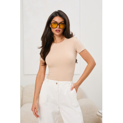 Dopasowana bluzka basic z krótkim rękawem | Hurtownia odzieży włoskiej