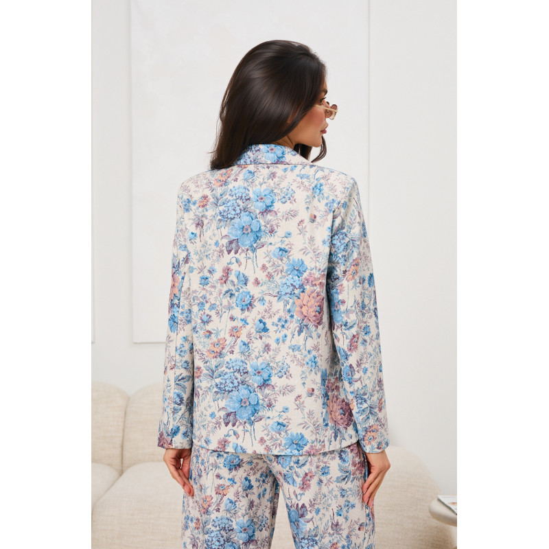 Elegancka marynarka w pastelowy kwiatowy wzór | Hurtownia odzieży damskiej z Włoch
