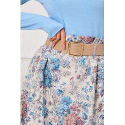 Spódnica midi w pastelowy kwiatowy wzór | Hurtownia online odzieży damskiej