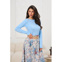 Sweter basic z gładkim wykończeniem dzianinowym