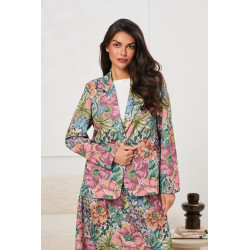 Marynarka żakardowa w kwiatowy wzór | Hurtownia odzieży damskiej na sztuki