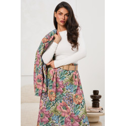 Kwiecista spódnica midi z wysokim stanem | Hurtownia online z Włoch