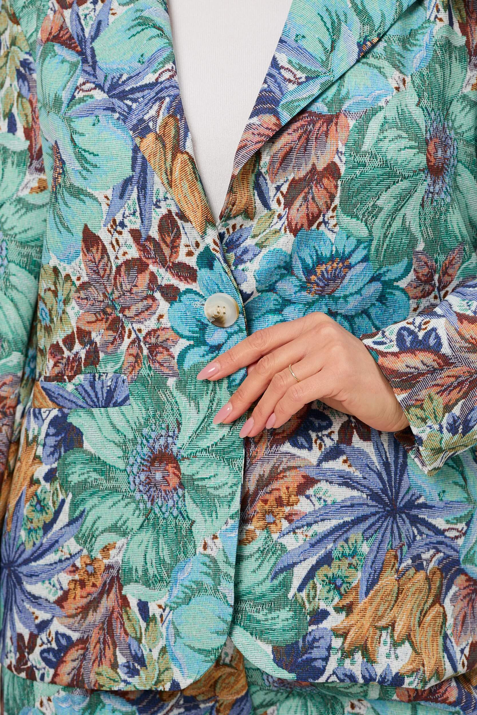 Marynarka żakardowa w kwiaty | Hurt odzieży damskiej z Włoch