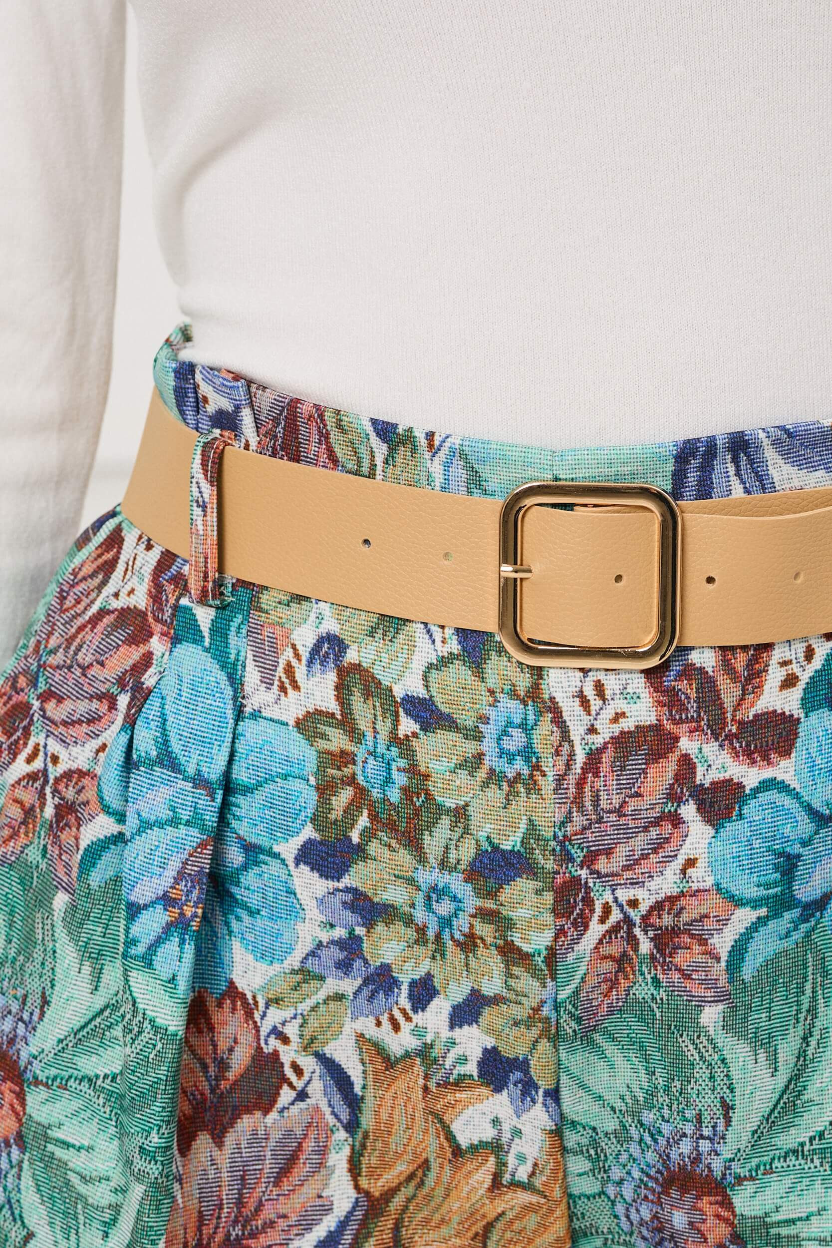 Kwiatowe spodnie typu palazzo z wysokim stanem | Hurtownia odzieży damskiej do butiku