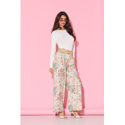Spodnie w pastelowy wzór kwiatowy | Hurtownia online italiamoda.pl