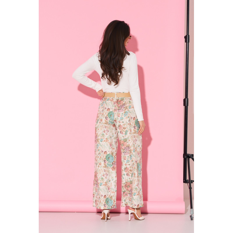 Spodnie w pastelowy wzór kwiatowy | Hurtownia online italiamoda.pl