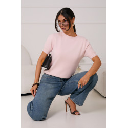 BASICOWY SWETER Z KRÓTKIM RĘKAWEM