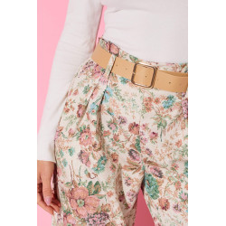 Spodnie w pastelowy wzór kwiatowy | Hurtownia online italiamoda.pl