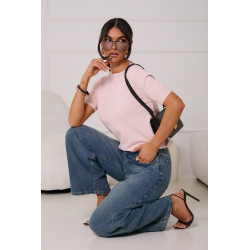 BASICOWY SWETER Z KRÓTKIM RĘKAWEM