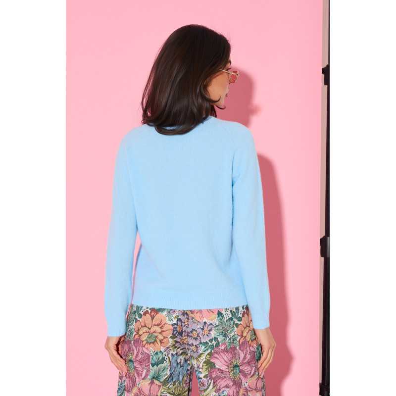 Dzianinowy sweter basic z długim rękawem | Hurtownia odzieży z Włoch