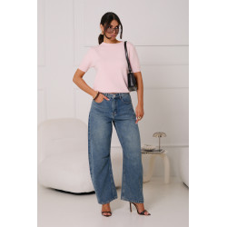 BASICOWY SWETER Z KRÓTKIM RĘKAWEM