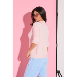 Sweter z kołnierzykiem polo i rękawem 3/4 | Hurt odzieży włoskiej online