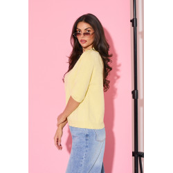 Sweter z kołnierzykiem polo i rękawem 3/4 | Hurt odzieży włoskiej online