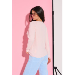 Dzianinowy sweter basic z długim rękawem | Hurtownia odzieży z Włoch