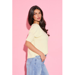 Sweter z krótkim rękawem wykończonym ściągaczem | Hurtownia odzieży włoskiej