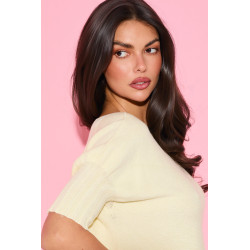 Sweter z krótkim rękawem wykończonym ściągaczem | Hurtownia odzieży włoskiej