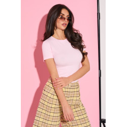 Dopasowana bluzka basic z krótkim rękawem | Hurtownia odzieży włoskiej