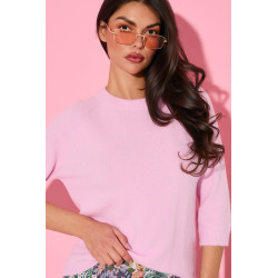 Dzianinowy sweter basic z rękawem 3/4 | Hurtownia odzieży damskiej Włochy