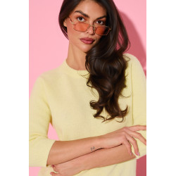 Dzianinowy sweter basic z rękawem 3/4 | Hurtownia odzieży damskiej Włochy