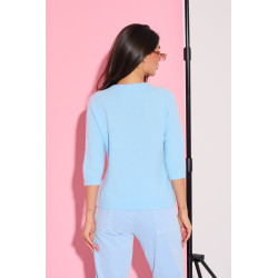 Dzianinowy sweter basic z rękawem 3/4 | Hurtownia odzieży damskiej Włochy