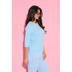 Dzianinowy sweter basic z rękawem 3/4 | Hurtownia odzieży damskiej Włochy