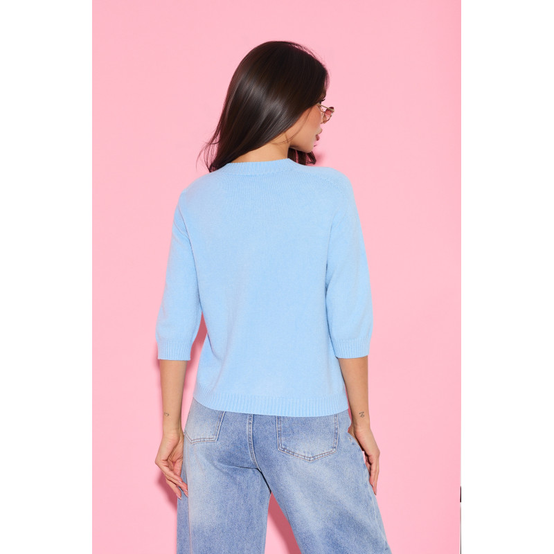 Sweter dzianinowy z rękawem 3/4 | Hurtownia odzieży online