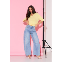 Jeansy balloon z wysokim stanem