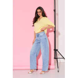 Jeansy balloon z wysokim stanem