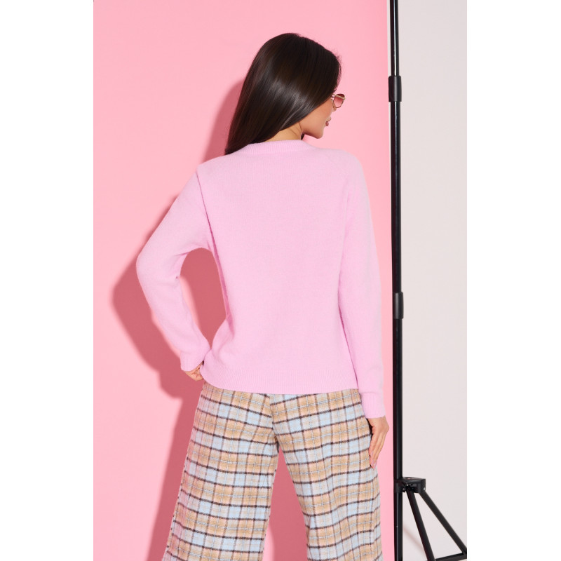 Dzianinowy sweter basic z długim rękawem | Hurtownia odzieży z Włoch