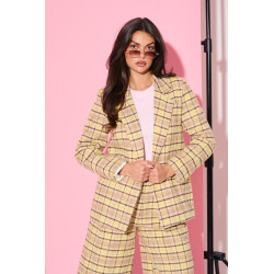 Marynarka o prostym kroju w kratę | Hurtownia odzieży damskiej z Włoch