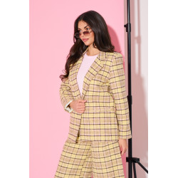 Marynarka o prostym kroju w kratę | Hurtownia odzieży damskiej z Włoch