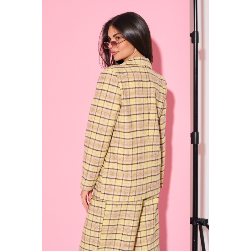 Marynarka o prostym kroju w kratę | Hurtownia odzieży damskiej z Włoch