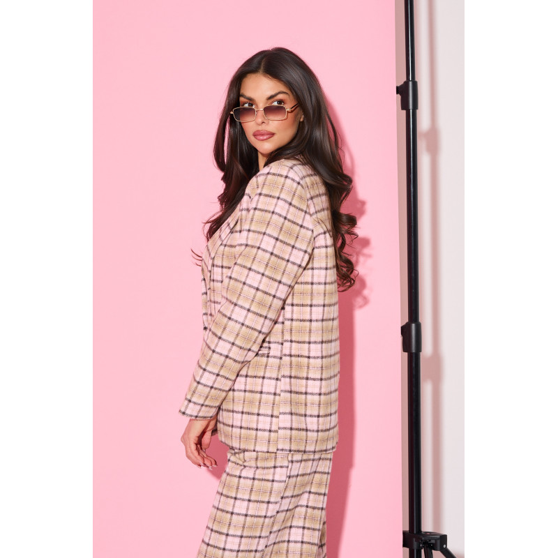 Marynarka o prostym kroju w kratę | Hurtownia odzieży damskiej z Włoch