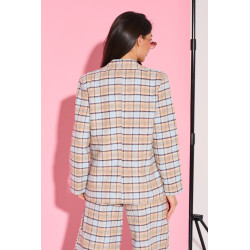 Marynarka o prostym kroju w kratę | Hurtownia odzieży damskiej z Włoch