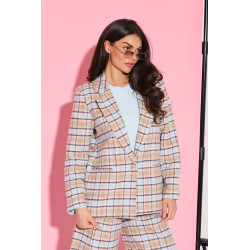 Marynarka o prostym kroju w kratę