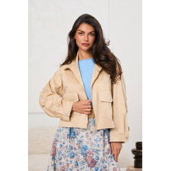 Zamszowa kurtka oversize z kieszeniami