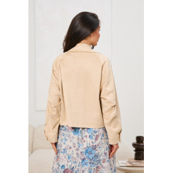 Zamszowa kurtka oversize z kieszeniami