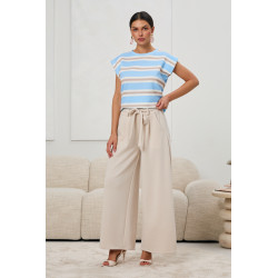 Spodnie typu palazzo z wiązaniem
